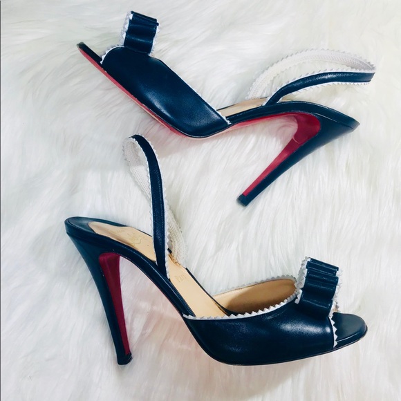 Christian Louboutin Shoes - Christian Louboutin Ruffle Leather Bow Heels